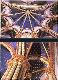 vista global de la volta del cambril i columnates de l'escalinata amb el fons de bells estels